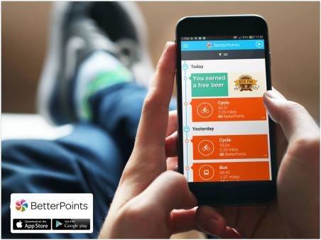 The BetterPoints app used GPS to automatically record trips based on location, motion and time.